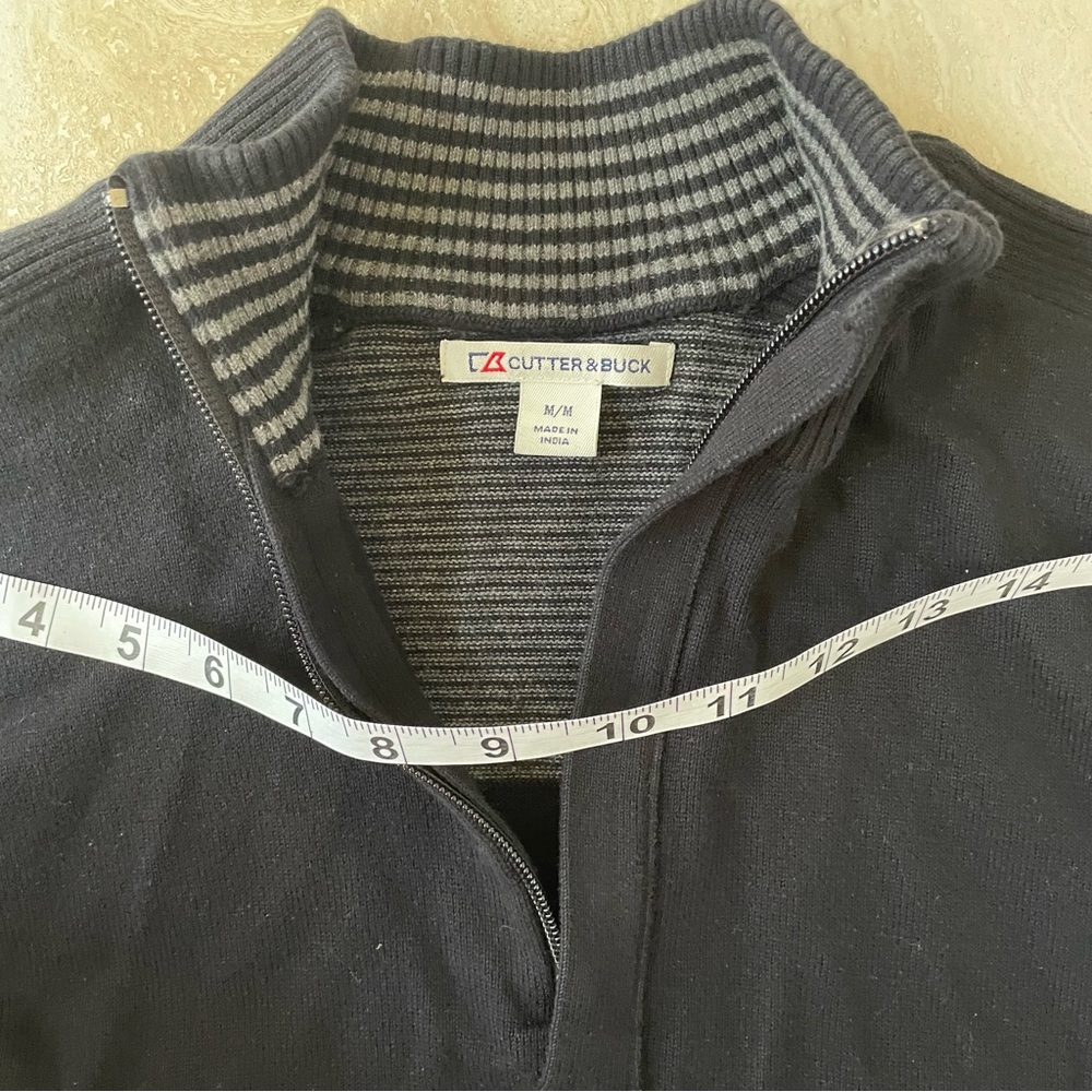CUTTER & BUCK 1/4 Zip Knit Pullover 100% Cotton Sweater